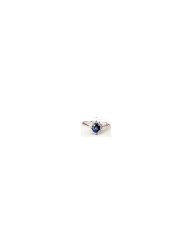 Wish Fine Jewelry 0.91ct Diamond Sapphire 18K Gold Halo Ring | Thumbnail 1 Wish Fine Jewelry 0.91ct Diamond Sapphire 18K Gold Halo Ring | Thumbnail 1