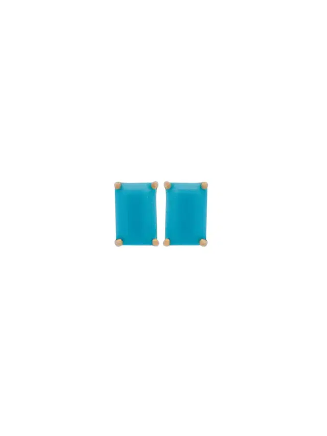 Wish Fine Jewelry 0.97ct Turquoise 18K Gold Stud Earrings