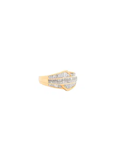 Wish Fine Jewelry 1.00ct Diamond 14K Gold Baguette Princess Cluster Ring | Thumbnail 2 Wish Fine Jewelry 1.00ct Diamond 14K Gold Baguette Princess Cluster Ring | Thumbnail 2