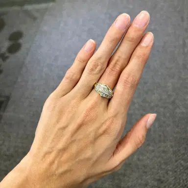 Wish Fine Jewelry 1.00ct Diamond 14K Gold Baguette Princess Cluster Ring | Thumbnail 3 Wish Fine Jewelry 1.00ct Diamond 14K Gold Baguette Princess Cluster Ring | Thumbnail 3