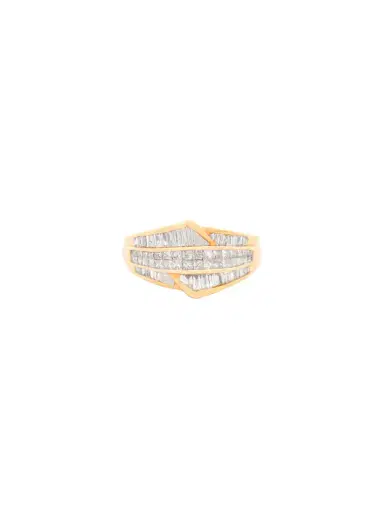 Wish Fine Jewelry 1.00ct Diamond 14K Gold Baguette Princess Cluster Ring | Thumbnail 1 Wish Fine Jewelry 1.00ct Diamond 14K Gold Baguette Princess Cluster Ring | Thumbnail 1
