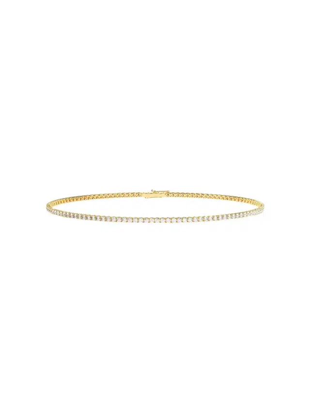 Wish Fine Jewelry 1.00ct Diamond 14K Gold Dainty Tennis Bracelet