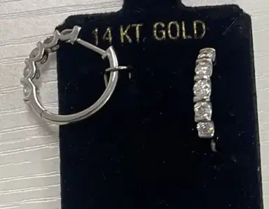 Wish Fine Jewelry 1.00ct Diamond 14K Gold Hoop Earrings | Thumbnail 2