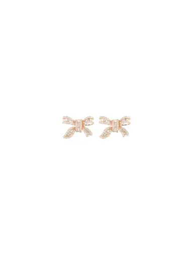 Wish Fine Jewelry 1.00ct Diamond 18K Gold Bow Earrings | Thumbnail 2