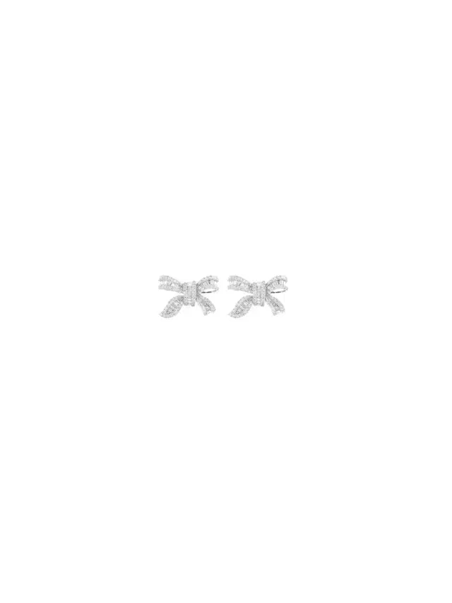 Wish Fine Jewelry 1.00ct Diamond 18K Gold Bow Earrings