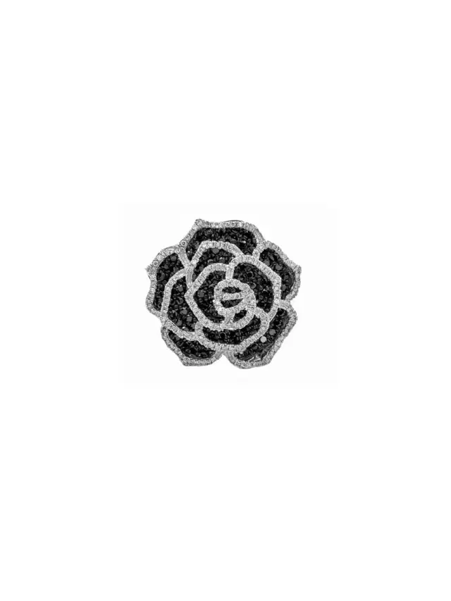 1.00ct Diamond 18K Gold Rose Statement Ring
