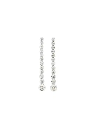 Wish Fine Jewelry 1.00ct Diamond 18K Gold Graduated Tennis Earrings | Thumbnail 1 Wish Fine Jewelry 1.00ct Diamond 18K Gold Graduated Tennis Earrings | Thumbnail 1