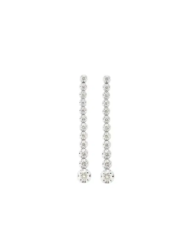 Wish Fine Jewelry 1.00ct Diamond 18K Gold Graduated Tennis Earrings