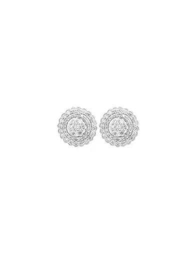 Wish Fine Jewelry 1.0ct Diamond 14K Gold Flower Pave Stud Earrings | Thumbnail 1 Wish Fine Jewelry 1.0ct Diamond 14K Gold Flower Pave Stud Earrings | Thumbnail 1