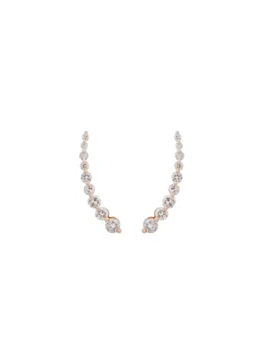 Wish Fine Jewelry 1.0ct Diamond 14K Gold Graduated Climber 01 side Earrings | Thumbnail 2 Wish Fine Jewelry 1.0ct Diamond 14K Gold Graduated Climber 01 side Earrings | Thumbnail 2