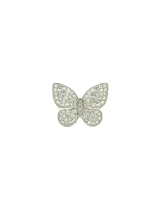 1.0ct Diamond 18K Gold Butterfly Cluster Ring
