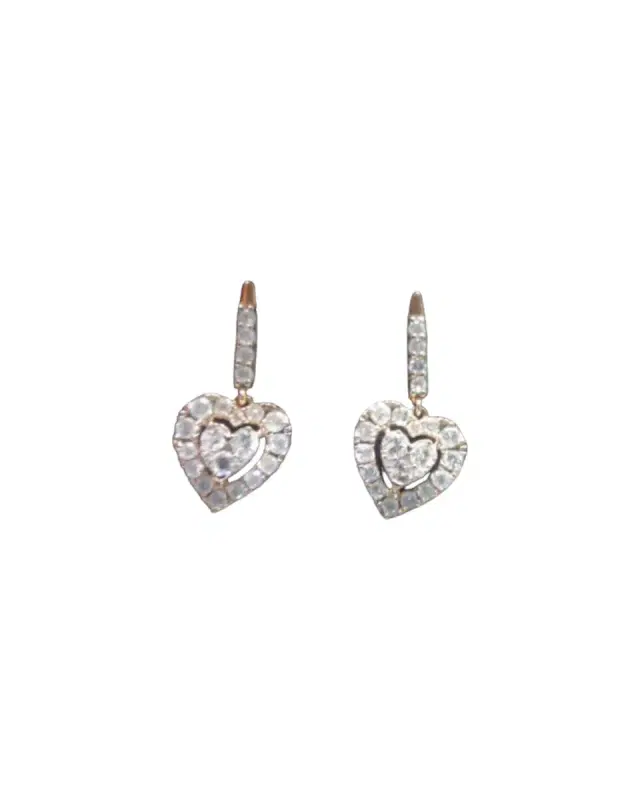 Wish Fine Jewelry 1.0ct Diamond 18K Gold Heart Dangle Earring