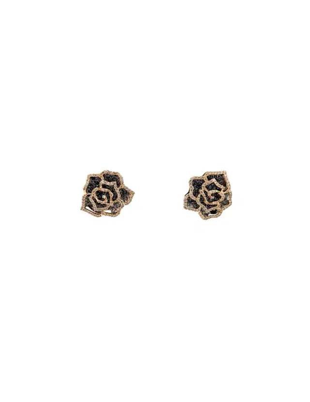 Wish Fine Jewelry 1.0ct Diamond 18K Gold Rose Earrings