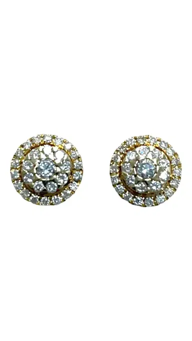 Wish Fine Jewelry 1.0ct Diamond Halo 14K Gold Earrings | Thumbnail 2 Wish Fine Jewelry 1.0ct Diamond Halo 14K Gold Earrings | Thumbnail 2