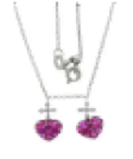 Wish Fine Jewelry 1.0ct Diamond Ruby Cluster Heart 18K Gold Necklace