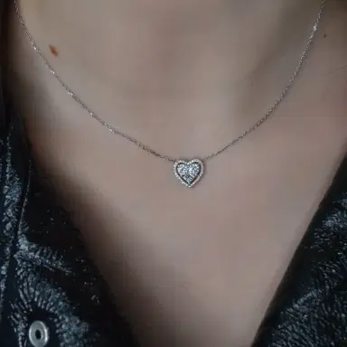 Wish Fine Jewelry 1.10ct Diamond 18K Gold Heart Pendant Chain Necklace | Thumbnail 2 Wish Fine Jewelry 1.10ct Diamond 18K Gold Heart Pendant Chain Necklace | Thumbnail 2