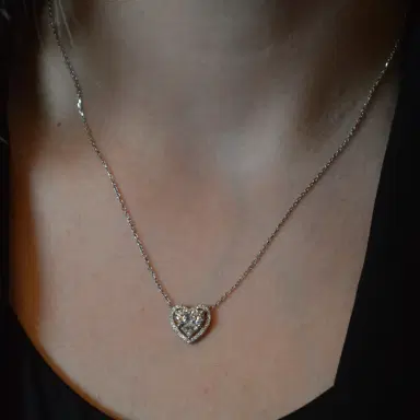 Wish Fine Jewelry 1.10ct Diamond 18K Gold Heart Pendant Chain Necklace | Thumbnail 4 Wish Fine Jewelry 1.10ct Diamond 18K Gold Heart Pendant Chain Necklace | Thumbnail 4