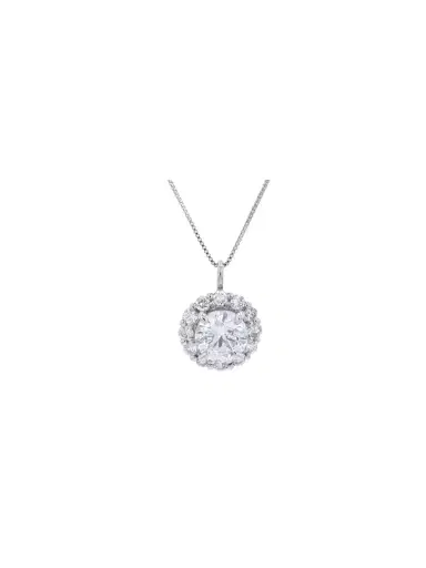 Wish Fine Jewelry 1.15ct Diamond Platinum Halo Pendant Necklace | Thumbnail 2 Wish Fine Jewelry 1.15ct Diamond Platinum Halo Pendant Necklace | Thumbnail 2
