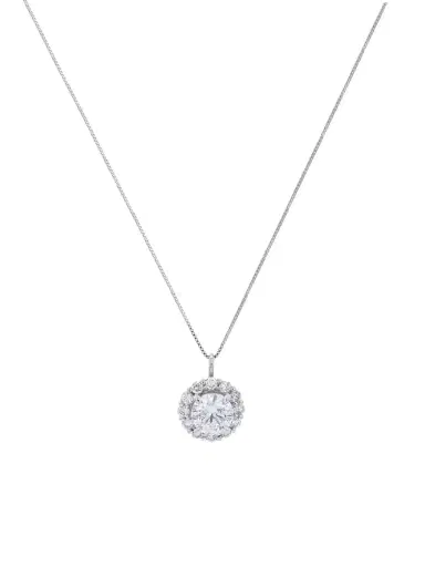 Wish Fine Jewelry 1.15ct Diamond Platinum Halo Pendant Necklace | Thumbnail 1 Wish Fine Jewelry 1.15ct Diamond Platinum Halo Pendant Necklace | Thumbnail 1