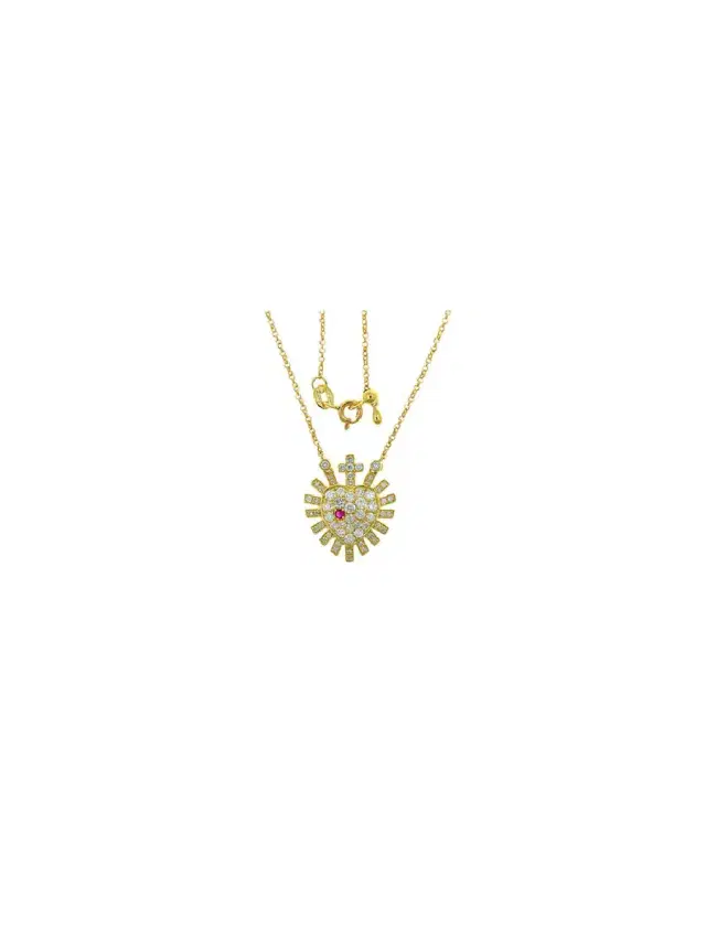 Wish Fine Jewelry 1.25ct Diamond Ruby 14K Gold Heart Necklace