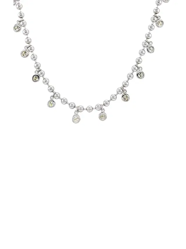 1.30ct Diamond 14K Gold Bezel Station Necklace