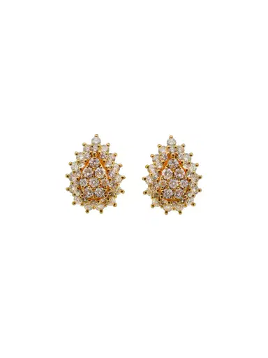 Wish Fine Jewelry 1.30ct Diamond 18K Gold Pear Pave Stud Earrings | Thumbnail 1