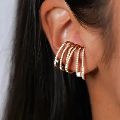 Wish Fine Jewelry 1.32ct Diamond 18K Gold Climber Earrings | Thumbnail 3 Wish Fine Jewelry 1.32ct Diamond 18K Gold Climber Earrings | Thumbnail 3