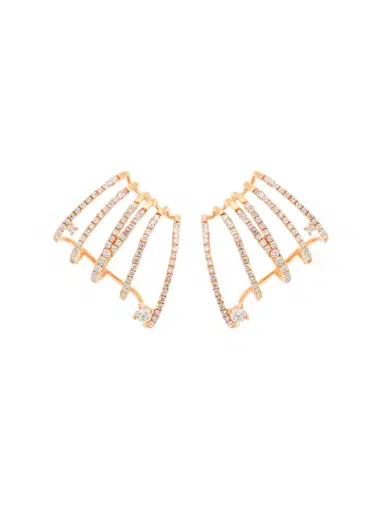 Wish Fine Jewelry 1.32ct Diamond 18K Gold Climber Earrings | Thumbnail 1 Wish Fine Jewelry 1.32ct Diamond 18K Gold Climber Earrings | Thumbnail 1