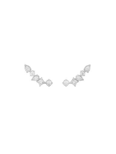 Wish Fine Jewelry 1.34ct Diamond 18K Gold Multishape Climber Earrings | Thumbnail 2 Wish Fine Jewelry 1.34ct Diamond 18K Gold Multishape Climber Earrings | Thumbnail 2