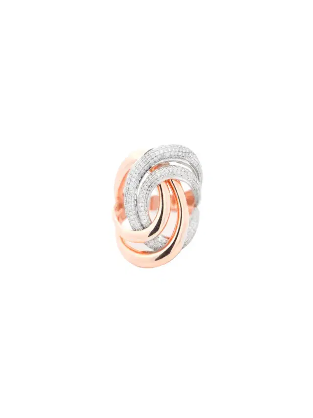 1.36ct Diamond 14K Gold Crossover Ring