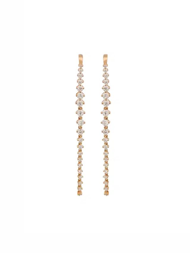 Wish Fine Jewelry 1.37ct Diamond 18K Gold Linear Cascade Climber Earrings