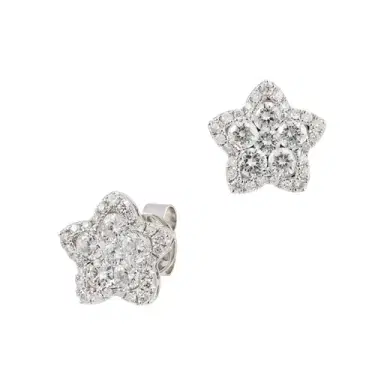 Wish Fine Jewelry 1.39ct Diamond 18K Gold Star Shaped Earrings | Thumbnail 2 Wish Fine Jewelry 1.39ct Diamond 18K Gold Star Shaped Earrings | Thumbnail 2