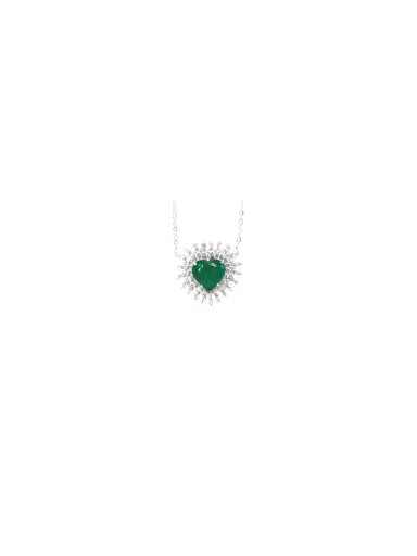 Wish Fine Jewelry 1.43ct Diamond Heart Emerald 18K Gold Pendant Chain Necklace | Thumbnail 1 Wish Fine Jewelry 1.43ct Diamond Heart Emerald 18K Gold Pendant Chain Necklace | Thumbnail 1