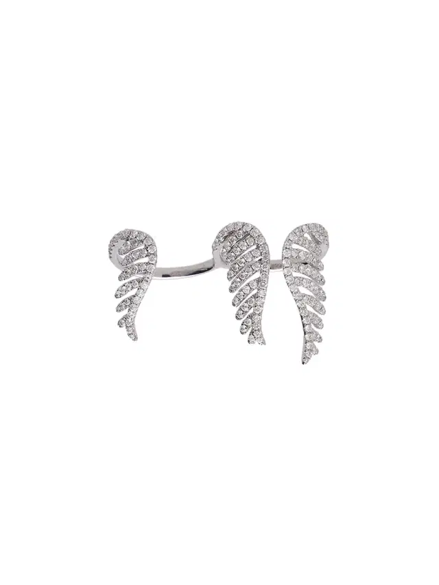 1.55ct Diamond 18K Gold Double Wing Ring