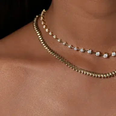 Wish Fine Jewelry 1.58ct / 4.16ct Diamond 18K Gold Graduated Link Tennis Necklace | Thumbnail 6
