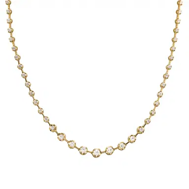 Wish Fine Jewelry 1.58ct / 4.16ct Diamond 18K Gold Graduated Link Tennis Necklace | Thumbnail 1