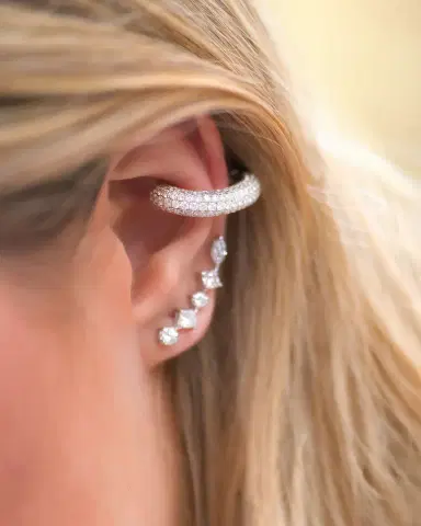 Wish Fine Jewelry 1.60ct Diamond 18K Gold Cluster Ear Cuff | Thumbnail 2 Wish Fine Jewelry 1.60ct Diamond 18K Gold Cluster Ear Cuff | Thumbnail 2