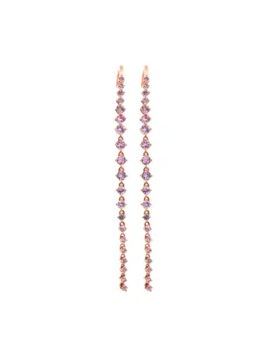 Wish Fine Jewelry 1.71ct Pink Sapphire 18K Gold Linear Cascade Earrings | Thumbnail 1 Wish Fine Jewelry 1.71ct Pink Sapphire 18K Gold Linear Cascade Earrings | Thumbnail 1