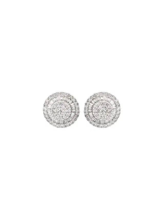 Wish Fine Jewelry 1.73cts Diamond 18K Gold Illusion Set Stud Earrings