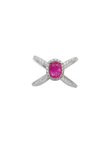Wish Fine Jewelry 1.80ct Diamond Ruby 18K Gold Open Shank Ring | Thumbnail 1 Wish Fine Jewelry 1.80ct Diamond Ruby 18K Gold Open Shank Ring | Thumbnail 1