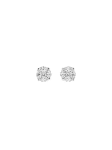 Wish Fine Jewelry 1.88cts Diamond 18K Gold Illusion Stud Earrings | Thumbnail 1