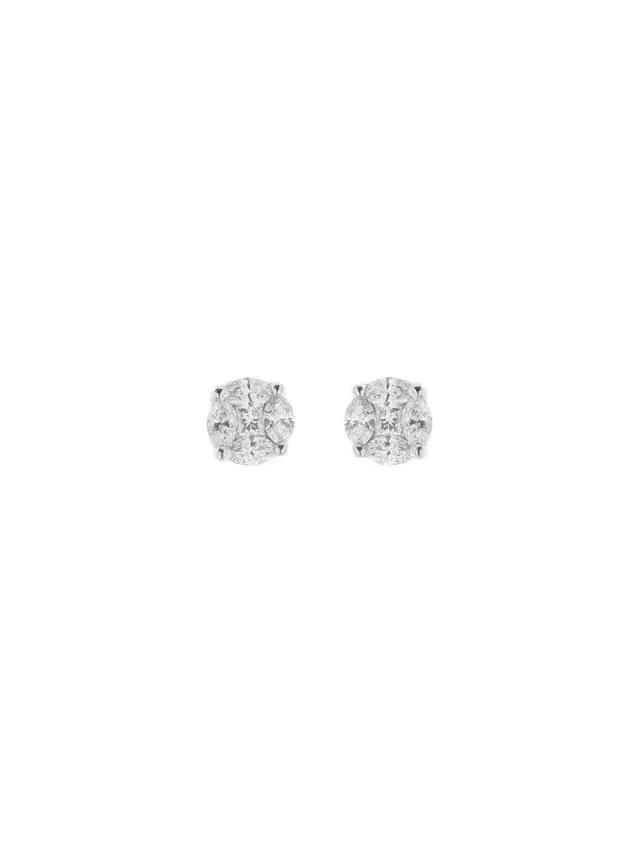 Wish Fine Jewelry 1.88cts Diamond 18K Gold Illusion Stud Earrings