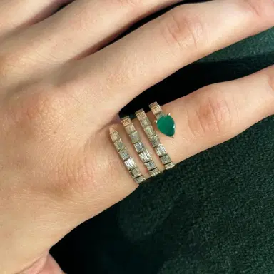 Wish Fine Jewelry 1.94ct Diamond & Emerald 14K Gold Spiral Ring | Thumbnail 3 Wish Fine Jewelry 1.94ct Diamond & Emerald 14K Gold Spiral Ring | Thumbnail 3