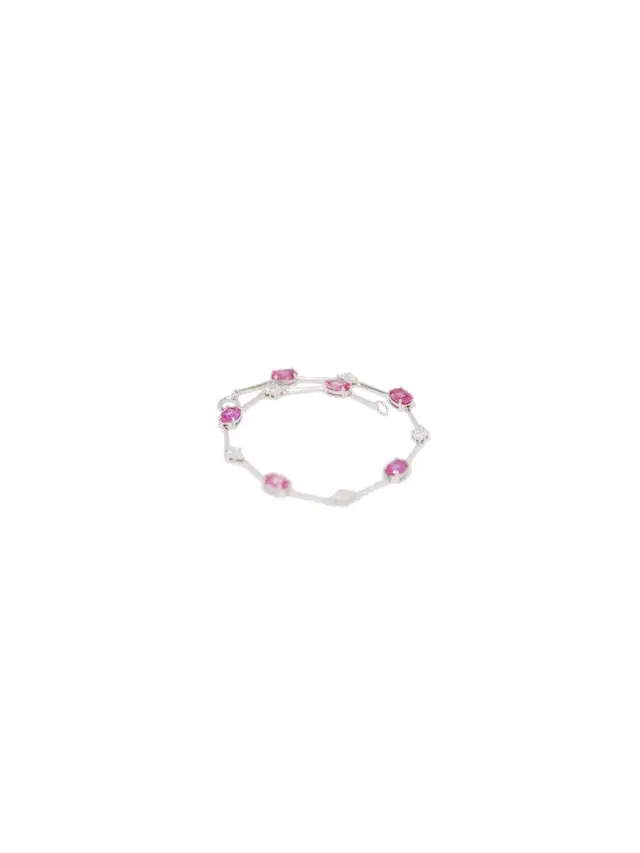 Wish Fine Jewelry 1.94ct Diamond Pink Sapphire 18K Gold Tennis Bracelet