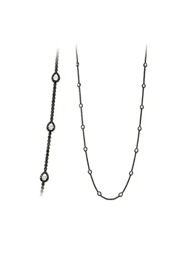 10.35ct Black Diamond 18K Gold Necklace