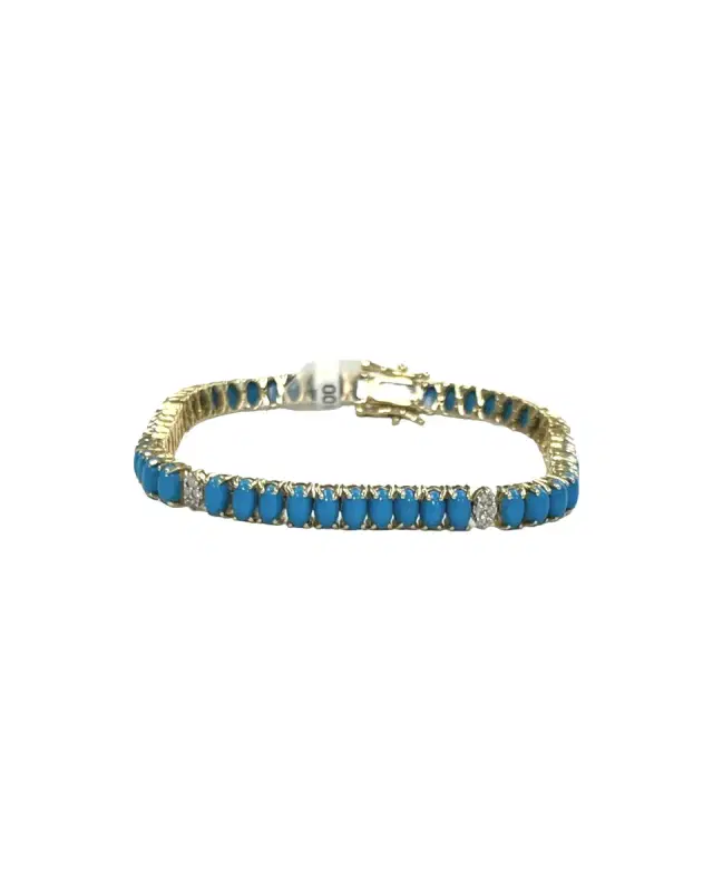 Wish Fine Jewelry 11.15cts Turquoise Diamond Bracelet