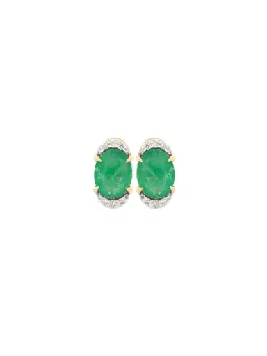 Wish Fine Jewelry 11.98ct Diamond Emerald Turquoise 18K Gold Day & Night Earrings | Thumbnail 2 Wish Fine Jewelry 11.98ct Diamond Emerald Turquoise 18K Gold Day & Night Earrings | Thumbnail 2