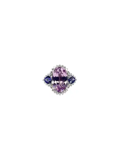 Wish Fine Jewelry 14.88ct Diamond Kunzite Tanzanite 18K Gold Cocktail Ring | Thumbnail 1 Wish Fine Jewelry 14.88ct Diamond Kunzite Tanzanite 18K Gold Cocktail Ring | Thumbnail 1