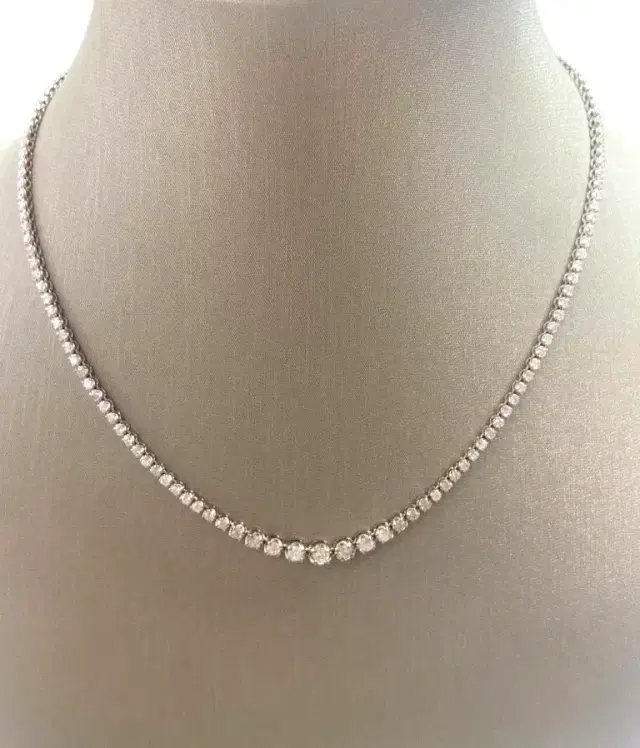 14K DIAMOND TENNIS GRADUATED NECKLACES 3.00CT