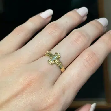 Wish Fine Jewelry 14K Gold Cross Ring | Thumbnail 2